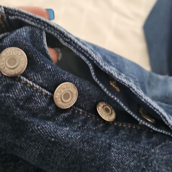 Dark Blue Distressed High-Rise Women's Jeans - Picture 12 of 16